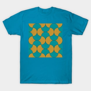 Gold and Teal Vintage Geometric Scales T-Shirt